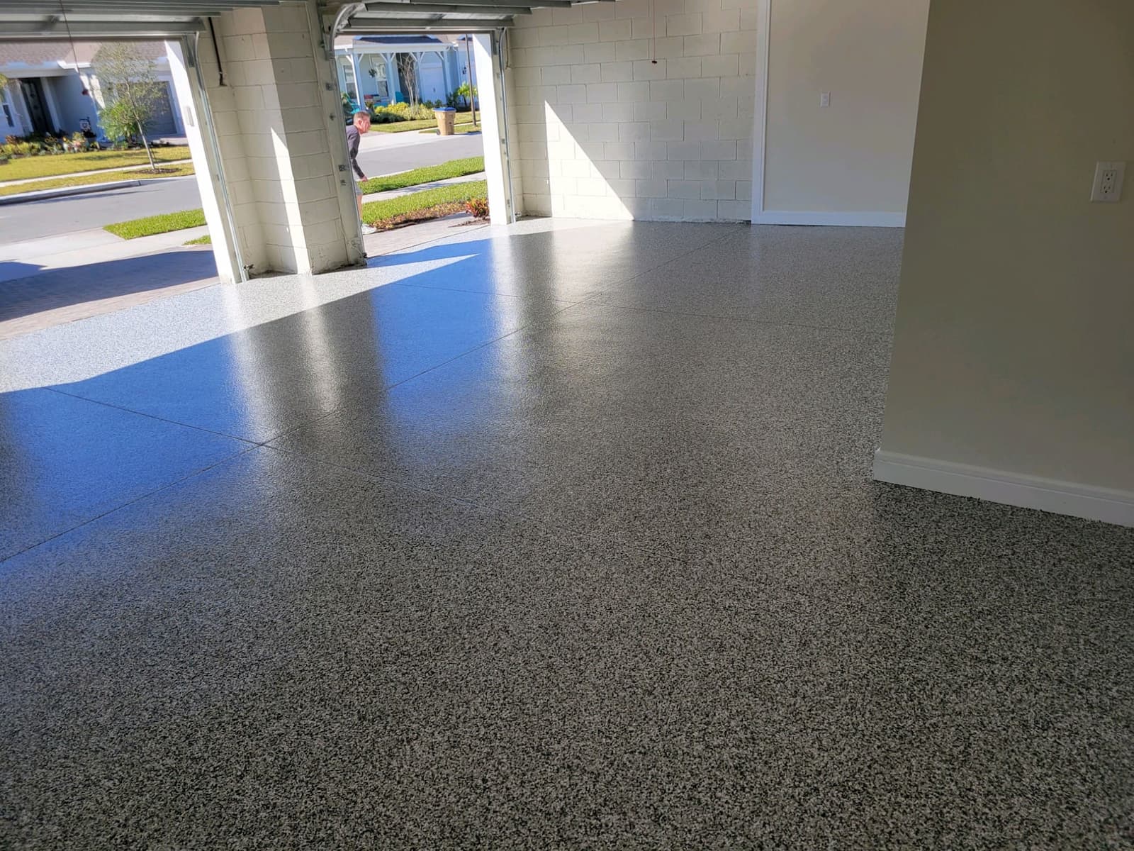 garage The Beauty and Benefits of AmVet’s Polyurea Chip Floor Coatings